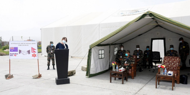 अष्ट्रेलिया सरकारले नेपाली सेनालाई सहयोग गर्यो स्वास्थ्य सामग्री