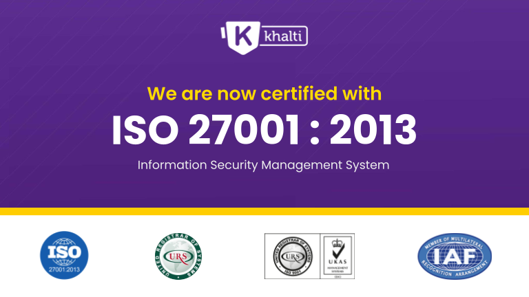खल्ती ISO 27001 : 2013 द्वारा प्रमाणित