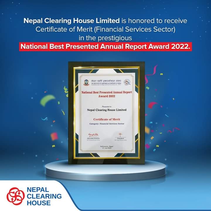 नेपाल क्लियरिङ्ग हाउस बीपीए अवार्ड २०२२ बाट सम्मानित
